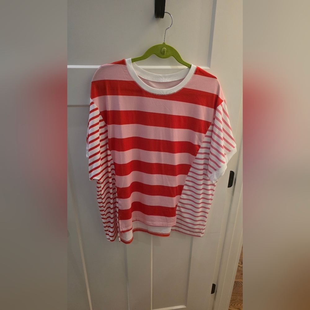 NWOT Red and White Striped Shirt